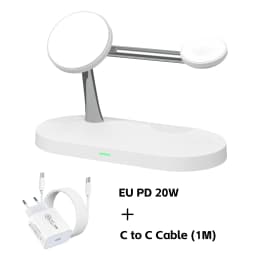 Magnetic Wireless Charger Pad Stand Foldable for iPhone 18-12 Series Apple Watch AirPods 15W Fast Charging Dock Station Light
