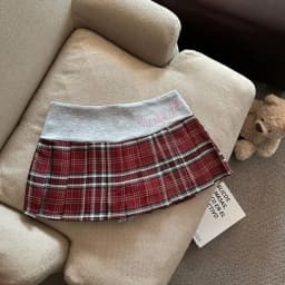 Preppy Style Plaid Print Patchwork Skirts 2026 Summer New Skirt for Women Y2k High Waist Embroidery Ruched Faldas De Mujer