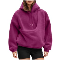 Unisex Fall And Winter Casual Fleece Solid Color Pet Pocket Hooded Sweatshirt Funny Pullover Sleep Tunics Women