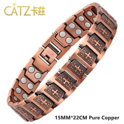 Copper Bracelet for Men 100% Pure Copper Magnetic Link Bracelets Jewelry Gift with Adjustable Sizing Tool