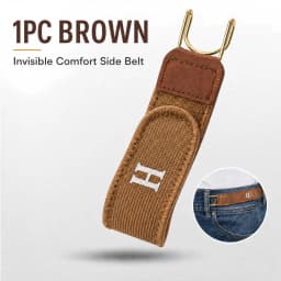 iLMH Adjustable No-Buckle Elastic Belt for Men & Women Invisible Metal Hook Side Belt Comfort Stretch Waistband for 1.5" Loops