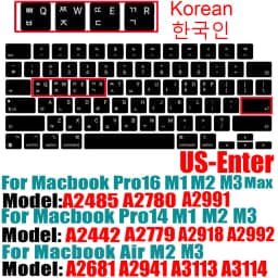Compatible Keyboard Cover for 2022 MacBook Air 13.6 M2 A2681/2021 2023 MacBook Pro14 16 M1 A2442 A2485 A2779 A2780 with Touch ID
