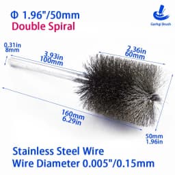 DIY Drill Brushes 50 X 150mm Stainless Steel Wire Tube Brush for Inner Diameter Deburring Polishing Cleaning Rust Removing