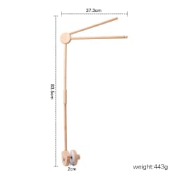 Crib Bell Rotary Music Box with Songs 0 12 Months Baby Bed Hanging Bell Toy Motor Accessory Pendant Toy Nursery Plays Wood Grain