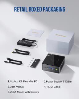 GMKtec K8 Plus Ryzen 7 8845HS Mini PC Windows11 Pro DDR5 128GB 5600MT/s PCIe4.0 4TB NVMe SSD WiFi6 BT5.2 Desktop Gaming Computer