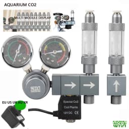 Aquarium CO2 Regulator Dual Meter Solenoid Valve Quick Plug Foam Recorder Control System Fish Tank CO2 Pressure Reducing Valve
