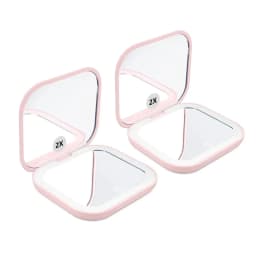 Compact Mirror with Lights, 1X/2X Magnification Portable Folding Handheld Small Pocket LED Travel Makeup Mirror for Gift, Purse