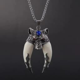 Retro Punk Turquoise Bull Head Pendant Necklace for Men Fashion Hip Hop Motorcycle Riding Trend Cool Personalized Jewelry