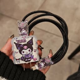 Cartoon Cute Demon Angel Kitten Charger Case Cable Protector for iPhone 18W/20W Charging Cable Data Damage-proof Holiday Gift