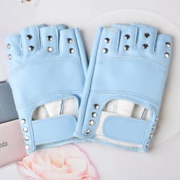 New Women Rivet Stage Performance Punk Sexy Half Finger Leather Gloves Nightclub Queen Female Personality Hip Hop Dance