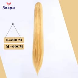 Snoya 60cm/30cm Synthetic Versatile Long Straight Claw Clip Ponytail Extensions for Ancient Costume Design Red Purple Pink Blue