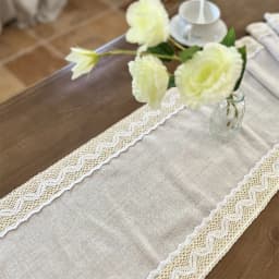 Versatile Table Runner Crochet Macrame Lace Tassels Beige Farmhouse Table Cloth for Dining Room Wedding Handmade Table Decor
