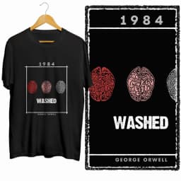 Coolmind U0014-T2 1984 Graphic Print Men T Shirt O-Neck Loose Tshirt Men 100% Cotton Tee Shirts