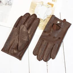 Summer Driving Deerskin Full Finger Leather Gloves for Men's Thin Hollow Unlined Motorcycle Riding Men's Fashion Driver Gloves