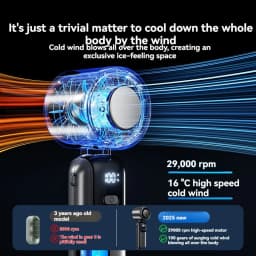 JPNPL 4000mAh Hanging Ice Pack Handheld High-speed Fan Folding 100 Speed Infinitely Adjustable Fan Portable For Outdoor Neck