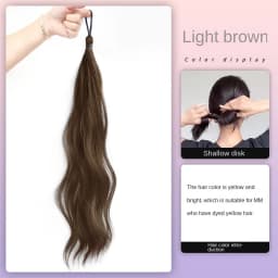 Solid Color Lady Synthetic Fiber Winding Ball Hair Ring Wig Bud Hair Bun Natural Fluffy Hair Volume Low Tie Fluffy Wig Hair Bag