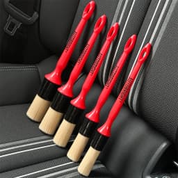 AUTOBRIGHT Car Wash Brush Set 5pcs Cleaning Red Brush Set Air-conditioning Outlet Super Soft Bristle Interior Detail Brush Tools