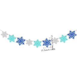 Snowflake Hanging Decorations Birthday Flag Christmas Snowflake Hanging String Winter Carnival Ice Snow Theme Party Background