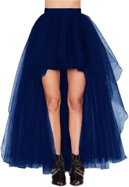 Women Tiered Short Skirts Fluffy Tulle Multi-layer High-Low Petticoat A Line Elastic Waist Underskirt Carnival Party Tutu Skirts