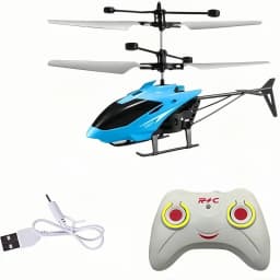 Induction Two-Way RC Helicopter Rechargeable, Anti-Drop Electric Luminous Aircraft Model for Indoor Hover