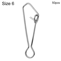 50pcs/pack Fast Clip Lock Fishing Hook Line Connector 0#-7# Stainless Steel Safety Pin Swivel Sea Snap Hooks Fishing Tackle