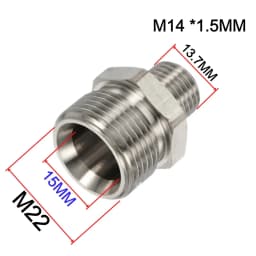 Car Wash Gun & Hose Connecter M22 To G1/4" M14 G3/8" Fitting Thread Male & Female Converter Stainless Steel