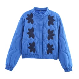 SLTNX Women's Quilted Stand Collar Padded Jacket Long Sleeve Pocket Casual Fall Winter Coat