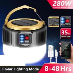 Outdoor Solar LED Camping Lights USB Rechargeable Tent Portable Lanterns Emergency Lights For Fishing Barbecue Camping Lighting