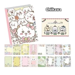 Chiikawa Cute Notebook 80 Sheets, Full Color Kawaii Journal Notepad for Note Taking School Office, Great Gift for Chiikawa Fans