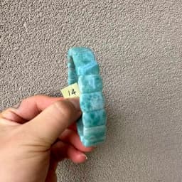 2026 AAA Grade Natural Larimar/Copper Pectolite Bead 10x14mm Bracelet Dominicana Genuine Larimar Gemstone Bangle Woman Wholesale