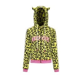 Yellow Leopard Print Devil Horn Hoodie Zipper Jacket Men Women Casual Comfortable Long Sleeve Sweatshirt European Style