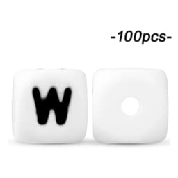 100Pcs 12mm Letter Silicone Beads for DIY Name Jewelry Making Bracelet Necklace Beaded Pen Accessories Keychain Beads Craft