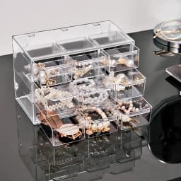Transparent 6/9/12Grids Dust-proof Jewelry Organizer Desktop Storage Box Drawer Type Shelf Storage Small Drawer Jewelry Box