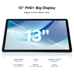 DOOGEE U13 Tablet Android 16 PC Gemini AI 13'' FHD+ Screen 32GB RAM 256GB 11000mAh Large Battery 7.5mm Ultra-thin Smart Pad