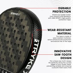 AMASPORT 3K Carbon Fiber Racket Frame Protector Edge Grip Racket Accessory Racket Protector Easy to Replace ,Multi-Piece pack