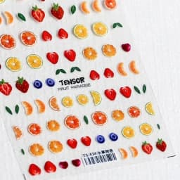 Lovely Red Fruit Strawberry Cherry Bowknot Love Heart Star Silk Ribbon 5D Nail Art Stickers Chic Self Adhesive Manicure Decal