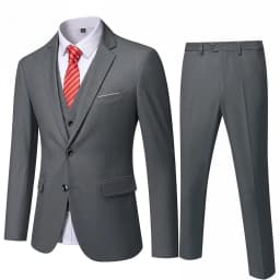 ( Blazer + Vest + Pants ) Men's Suit Slim 3 Pieces Set Solid Wedding Party Prom Groom Best Male Formal Business Suit