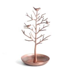 Multi-function Alloy Jewelry Organizer Display Stand with Bird Tree Design