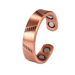 Vinterly Pure Copper Magnetic Rings Lines Adjustable Vintage 6mm Open Cuff Jewelry Wedding Bands Resizable Finger Metal Soft