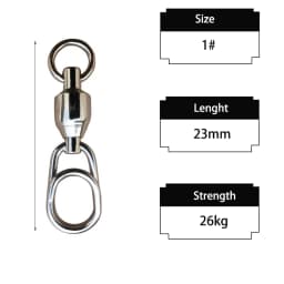 10-50pc Fishing Connector Rolling Swivel Snap Stainless Steel Fishing Swivels Ball Bearing Fast Snap Clip Fishing Lure Connector