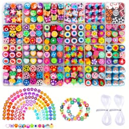SHU YU 14400/4200/2400pcs Assorted Polymer Clay Beads Kit for DIY Jewelry Making-Handmade Craft for Bracelet, Necklace, Earrings
