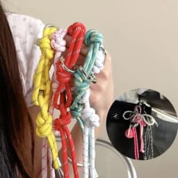 INS Handmade Nylon Rope Keychain DIY Personalized Pendant Rope Key Chain Y2K Korean Style Couple Climbing Rope Bracelet