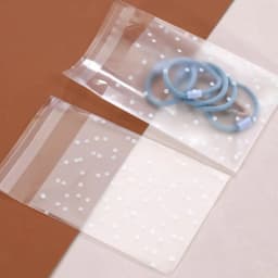 100pcs Plastic Transparent Packaging Cellophane Bags White Snowflake Dot Gift Bag DIY Self Adhesive Candy Cookie Pouch for Party
