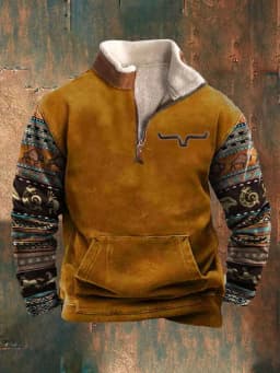 Spring Autumn New Men Wool Collar Half-zipper Hoodies Sweatshirts Print Casual European American Trend Jacket Long-sleeved Tops