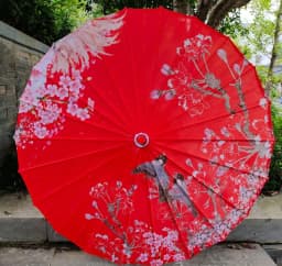 82cm Red Flower Ancient Oil Paper Umbrella Rainproof Chinese Wedding Cheongsam Paraguas Guarda Chuva Şemsiye Japan Sombrilla
