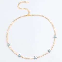 New Trends Iced Out Flower Cut Quality CZ Cubic Zirconia Crystal Tennis Chain Collar Necklace Women Gift Wedding Party Jewelry