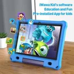 Pritom 10.1 Inch Kids Tablet Android 15 WIFI 6 Quad Core Processor 3GB RAM 64GB ROM YouTube with EVA Protective Case