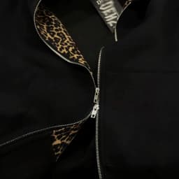 Mens Leopard Print Lined Zip Hoodie Contrast Inner Splice Autumn Clean Fit Streetwear Loose Male Casual Cardigan Hooded Jacket