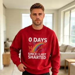 Rainbow Butterfly Shart Pun Men Humor Graphic Pullover Top 0 Days Since Meme Sweater Casual Hangout Wear Hoodie