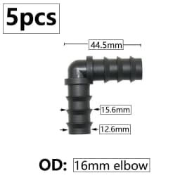 5pcs 16/20/25mm PE Pipe Barb Connector Straight Tee Elbow Plug Garden Water Hose Reducing Splitter Joint Drip Irrigation System